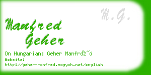 manfred geher business card